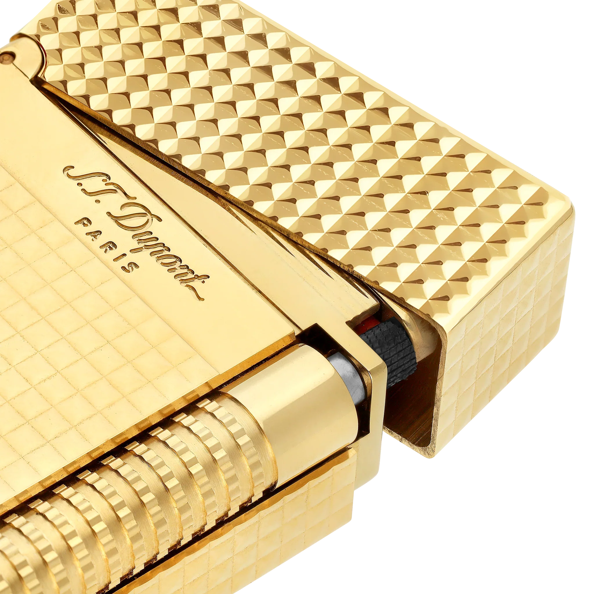 S.T. Dupont Le Grand Diamond Head Lighter Golden - Image 2