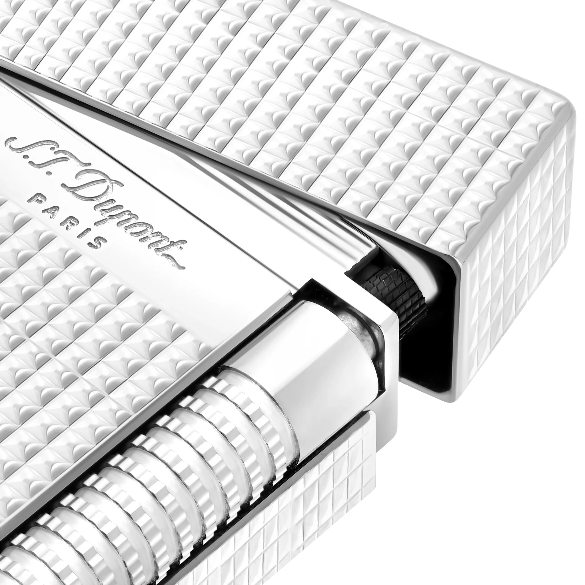 S.T. Dupont Le Grand Diamond Head Lighter Silver - Image 2