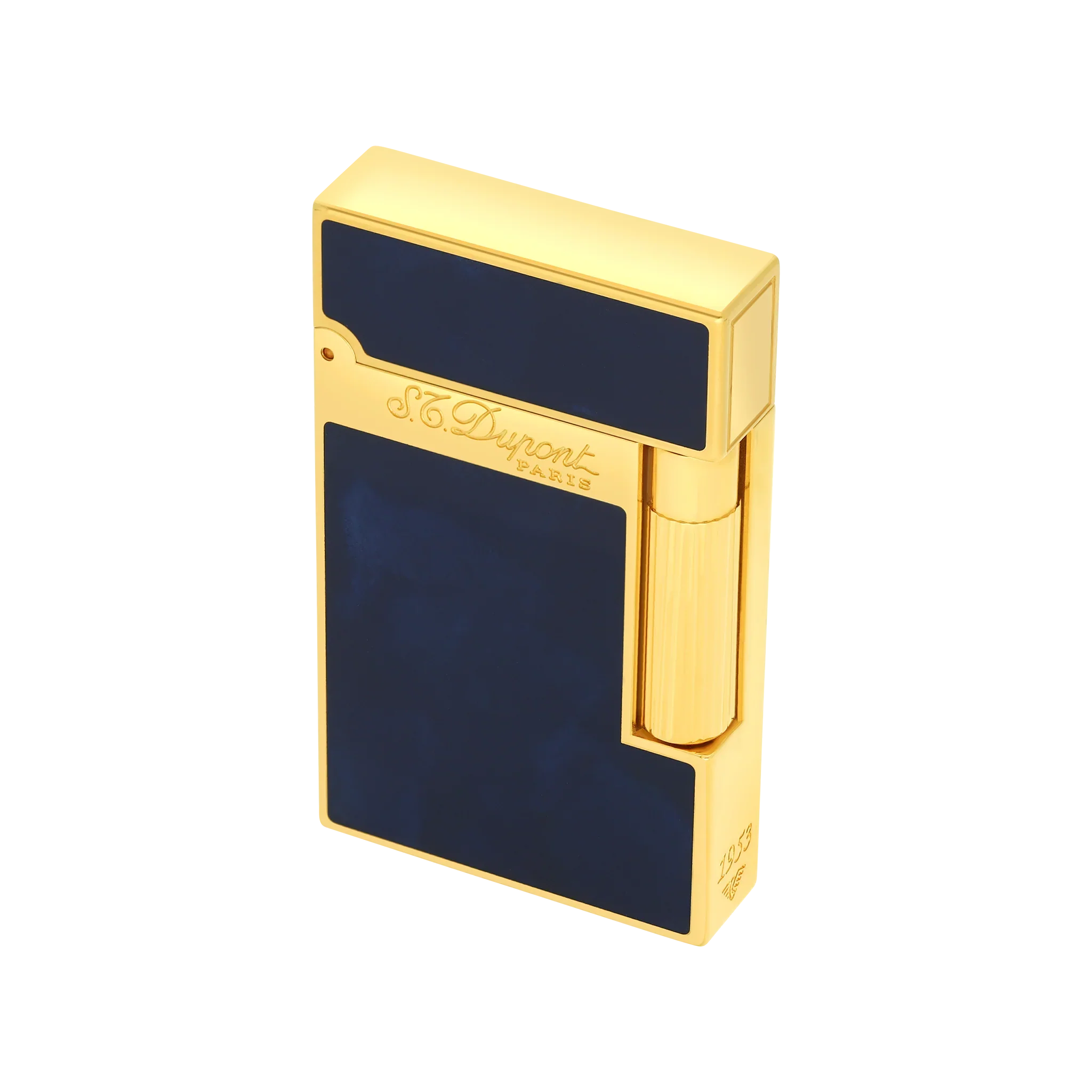 S.T. Dupont Ligne 2 Lighter Lacquered Atelier Dark Blue and Gold Trim - Image 5