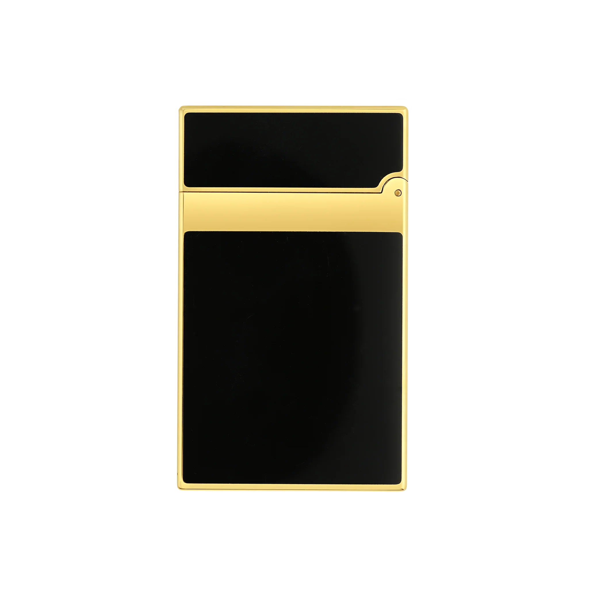 S.T. Dupont Ligne 2 Lighter Lacquered Black and Gold Trim - Image 3