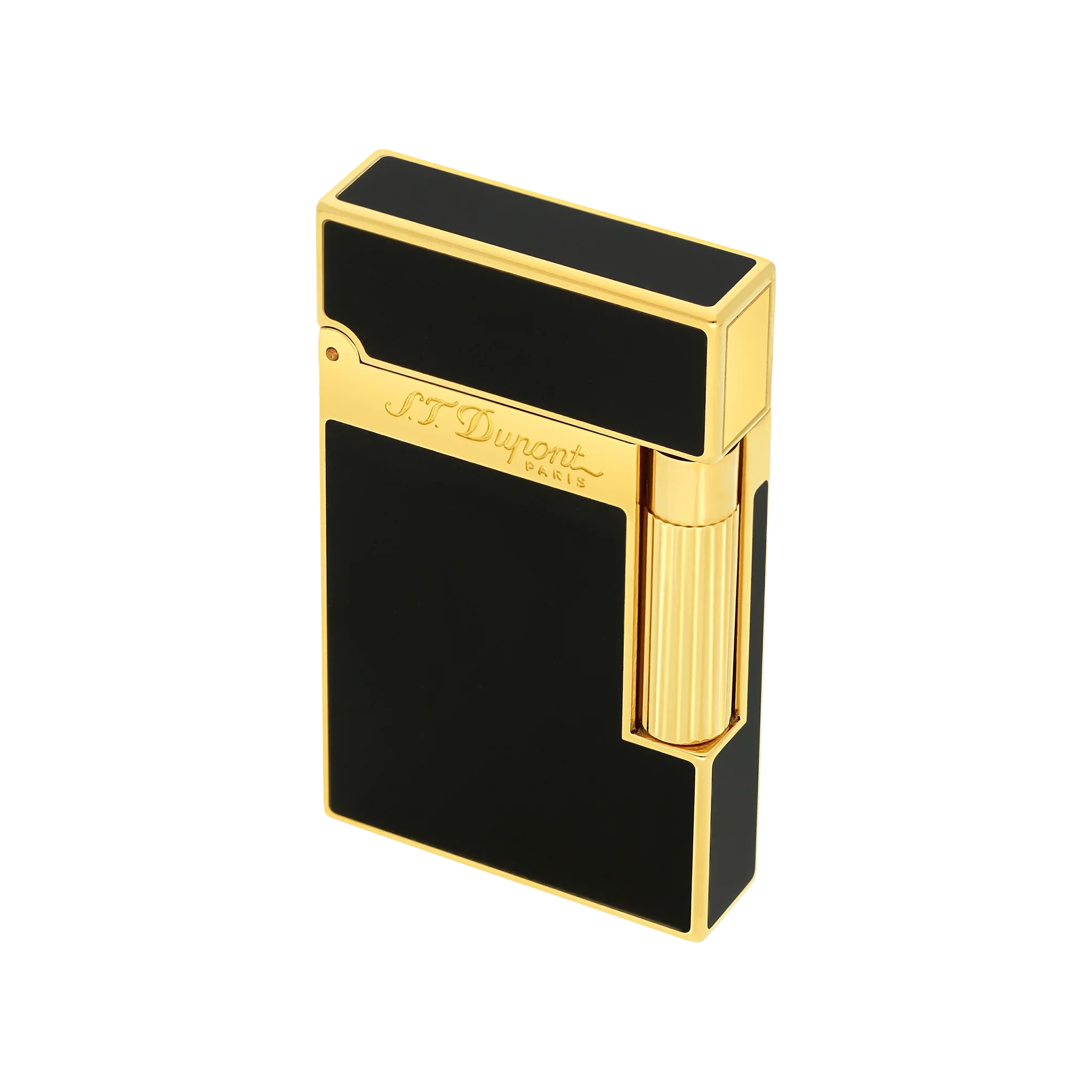 S.T. Dupont Ligne 2 Lighter Lacquered Black and Gold Trim - Image 5
