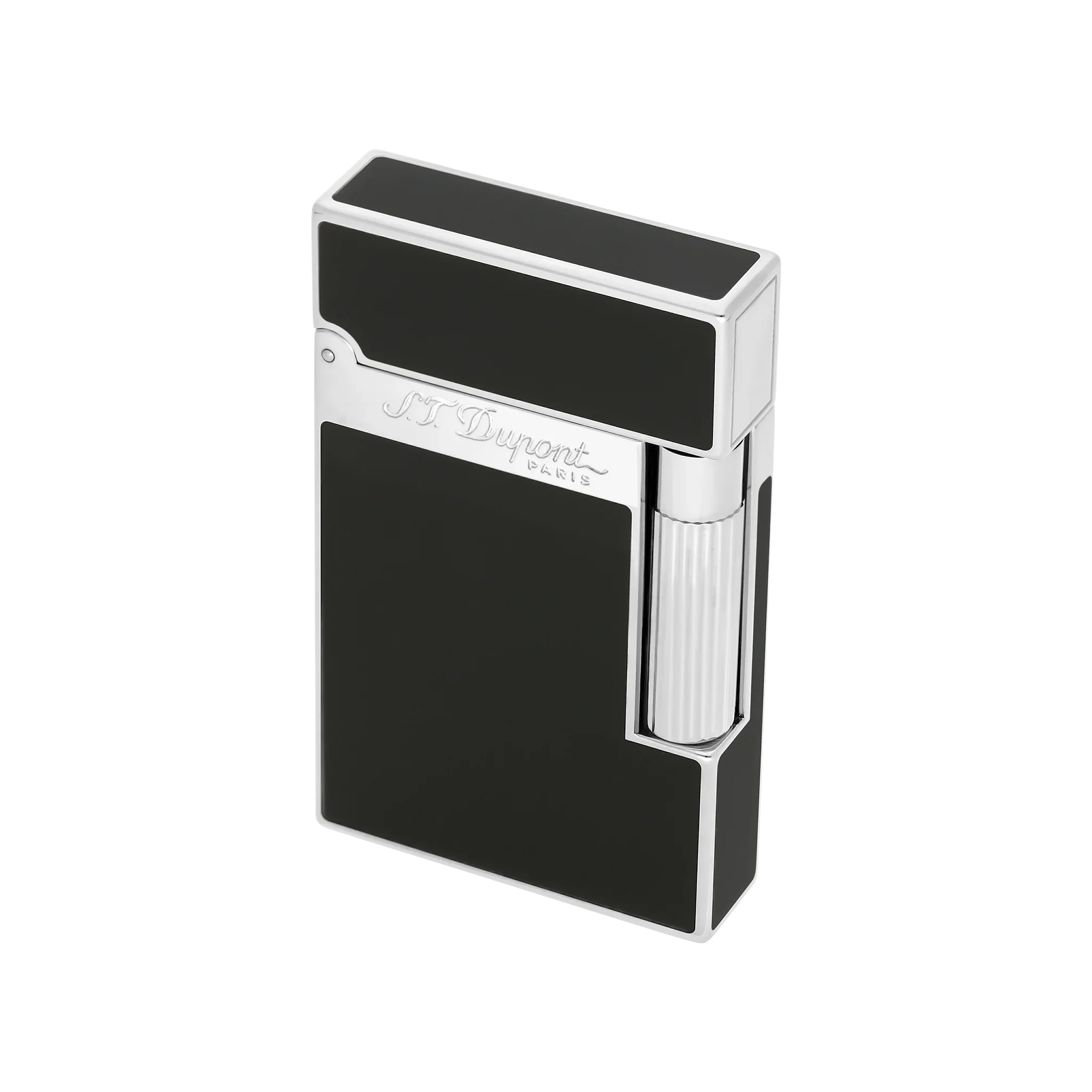 S.T. Dupont Ligne 2 Lighter Lacquered Black and Silver Trim - Image 5