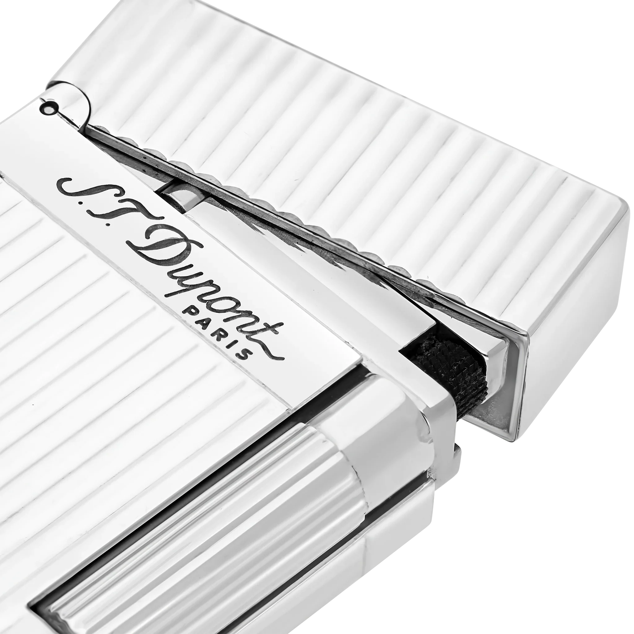 S.T. Dupont Ligne 2 Lighter Vertical Lines Silver - Image 2