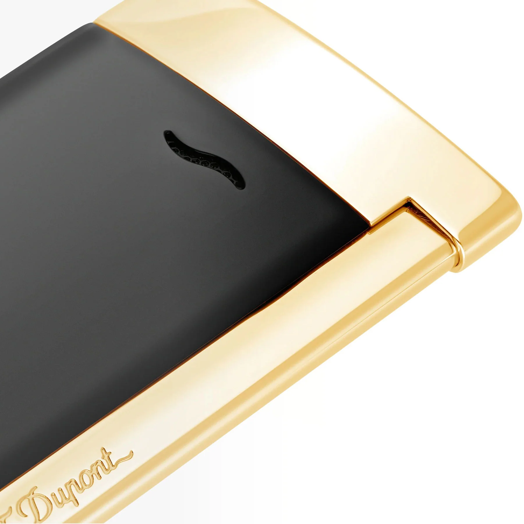 S. T. Dupont SLIM 7 Lacquered Lighter Black and Gold - Image 2