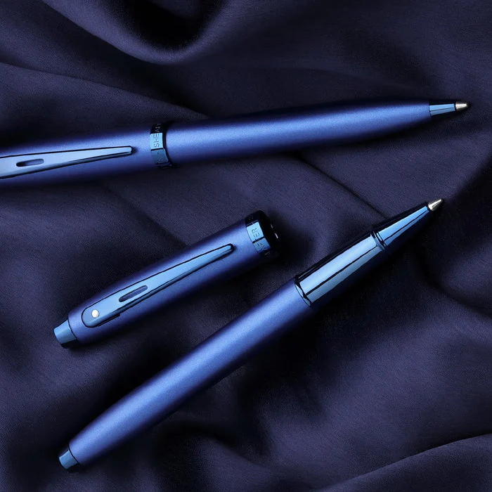 Sheaffer® 100 9371 Satin Blue Ballpoint Pen With PVD Blue Trim - Image 5