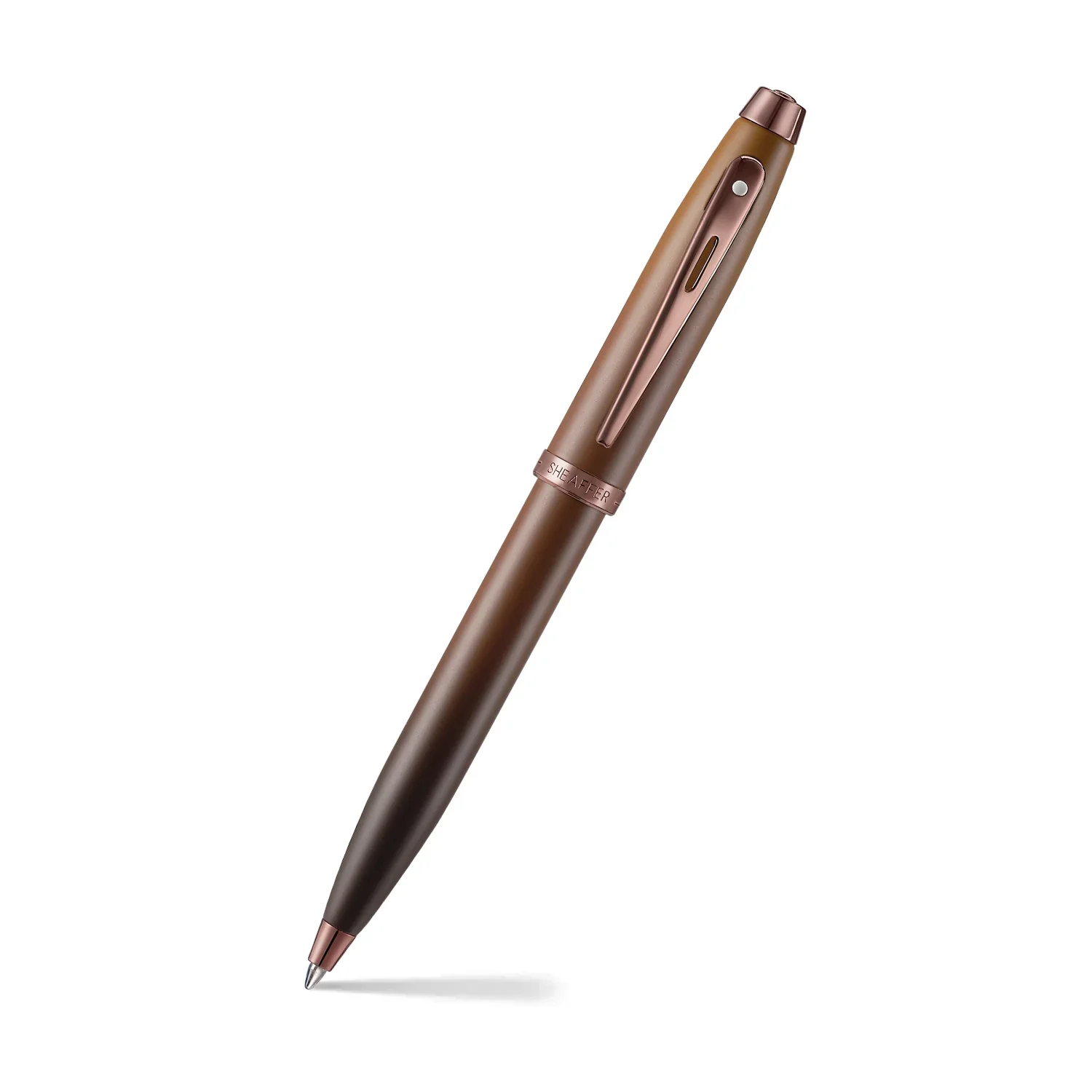 Sheaffer® 100 9374 Coffee Edition Matt Brown Ballpoint Pen with Regal Brown PVD Trims - Image 2