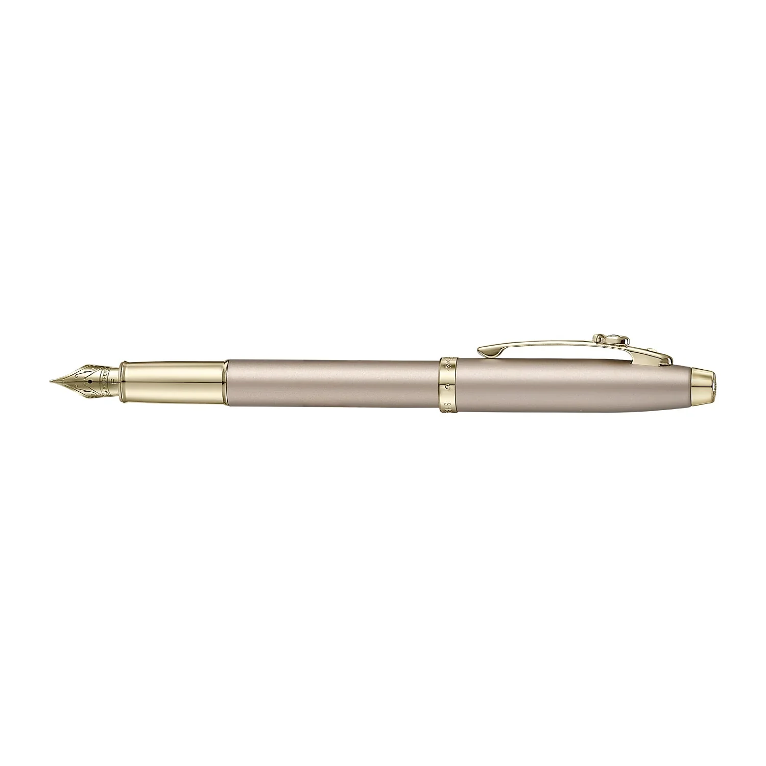 Sheaffer 100 Emily in Paris 9377 Champagne Gold Fountain Pen with Champagne Gold Trims and Bow-Shaped Clip Emblem - Image 3