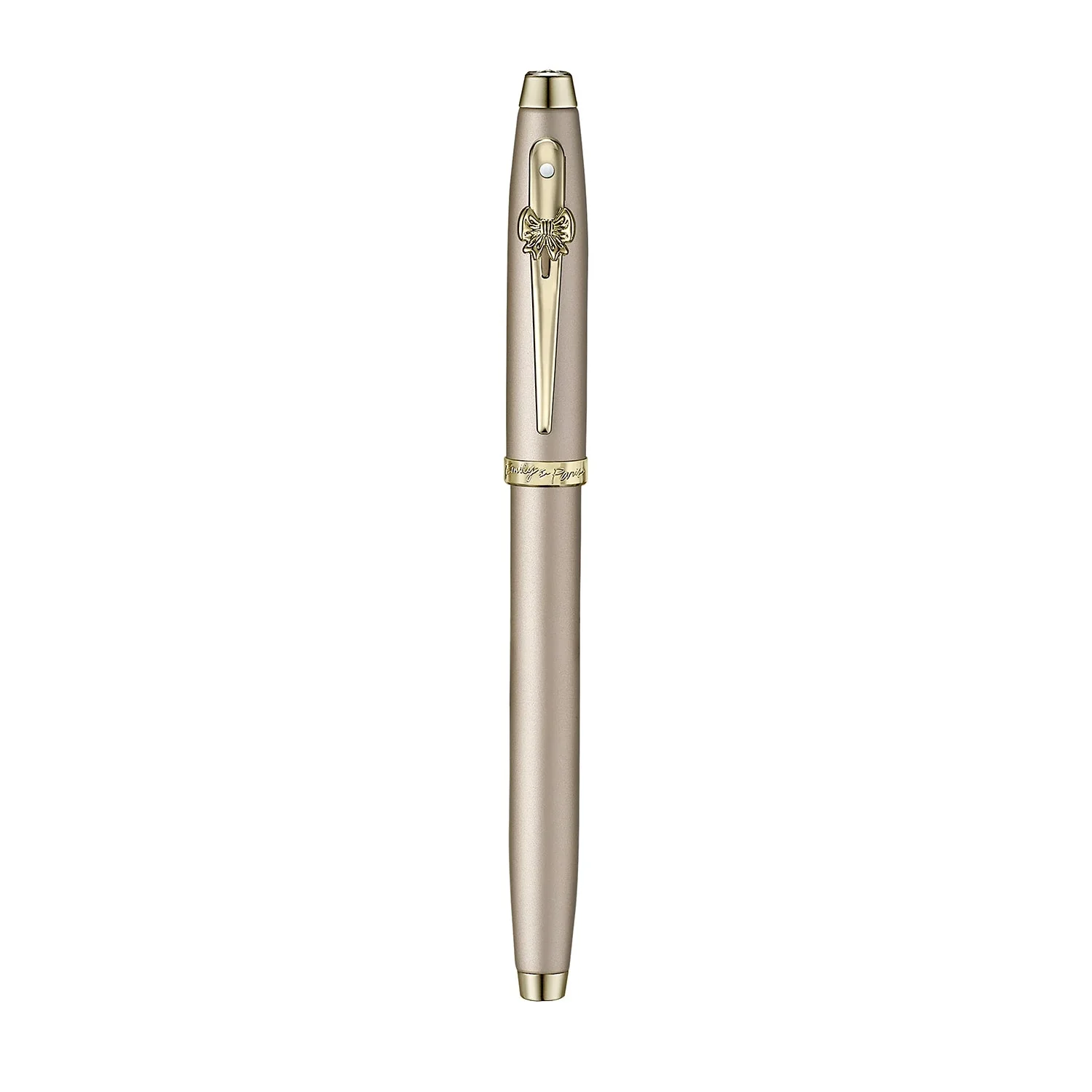 Sheaffer 100 Emily in Paris 9377 Champagne Gold Fountain Pen with Champagne Gold Trims and Bow-Shaped Clip Emblem - Image 4