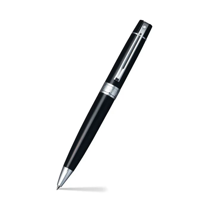 Sheaffer 300 9312 Glossy Black Ballpoint Pen With Chrome Trim - Image 2