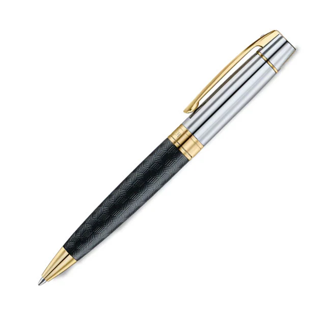 Sheaffer 300 ENGRAVED MATT BLACK BARREL AND SHINY CHROME CAP PVD GOLD TRIMS BP - Image 4