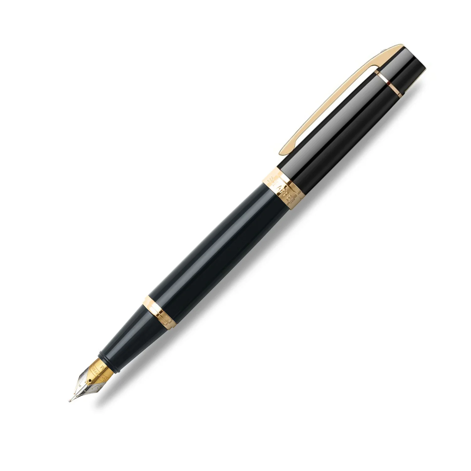 Sheaffer 300 Glossy Black Fountain Pen With Gold Trims - Image 3