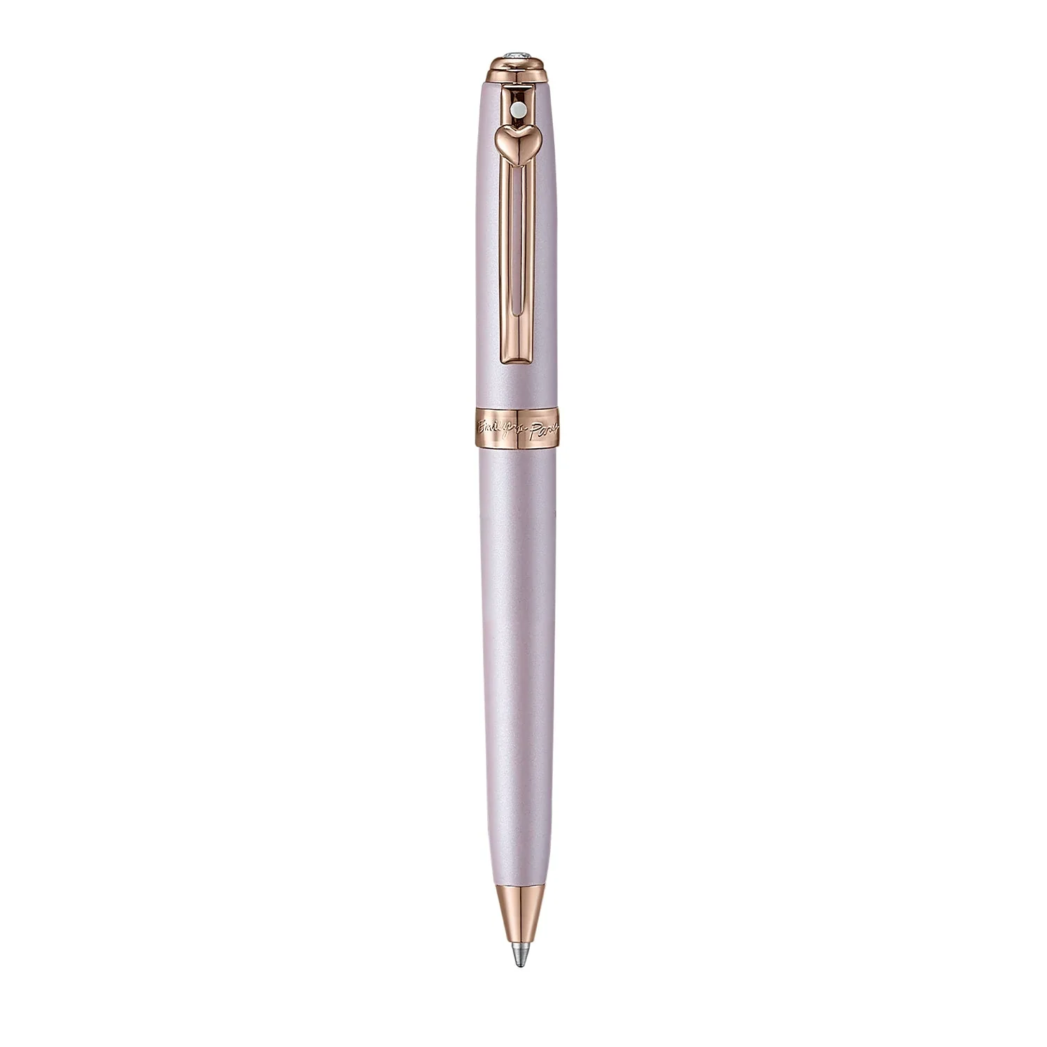 Sheaffer Emily in Paris Prelude Mini 9810 Pastel Pink Ballpoint Pen and PVD Rose Gold Trims with Heart Emblem and Swarovski Crystal - Image 4