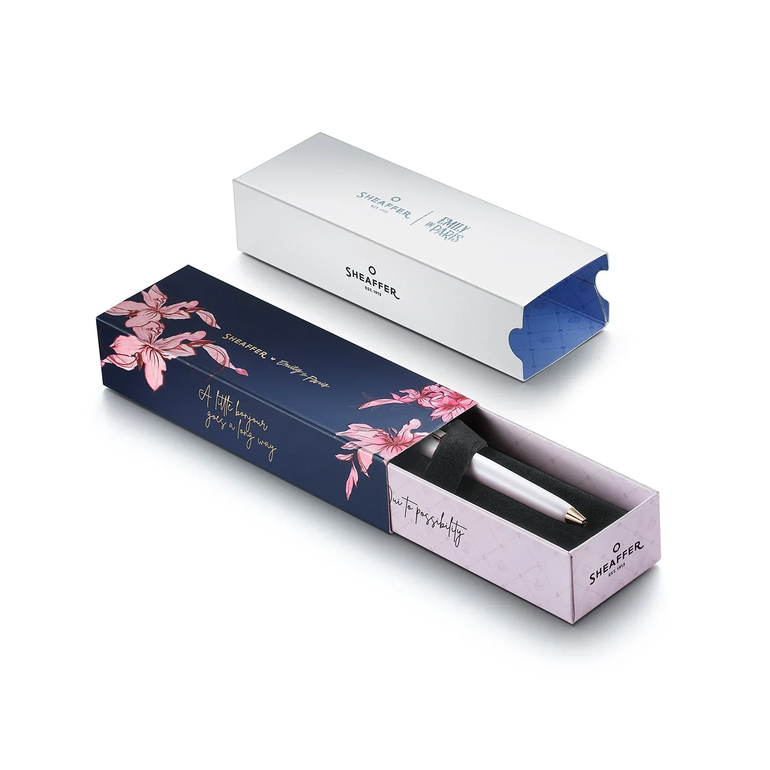 Sheaffer Emily in Paris Prelude Mini 9810 Pastel Pink Ballpoint Pen and PVD Rose Gold Trims with Heart Emblem and Swarovski Crystal - Image 7