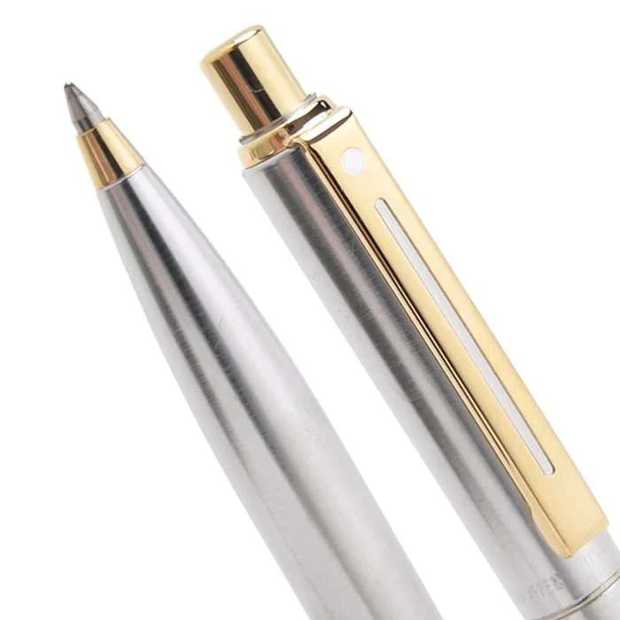 Sheaffer Sentinel 325 Brushed Chrome Ballpoint pen with Gold Tone Trim - Image 5