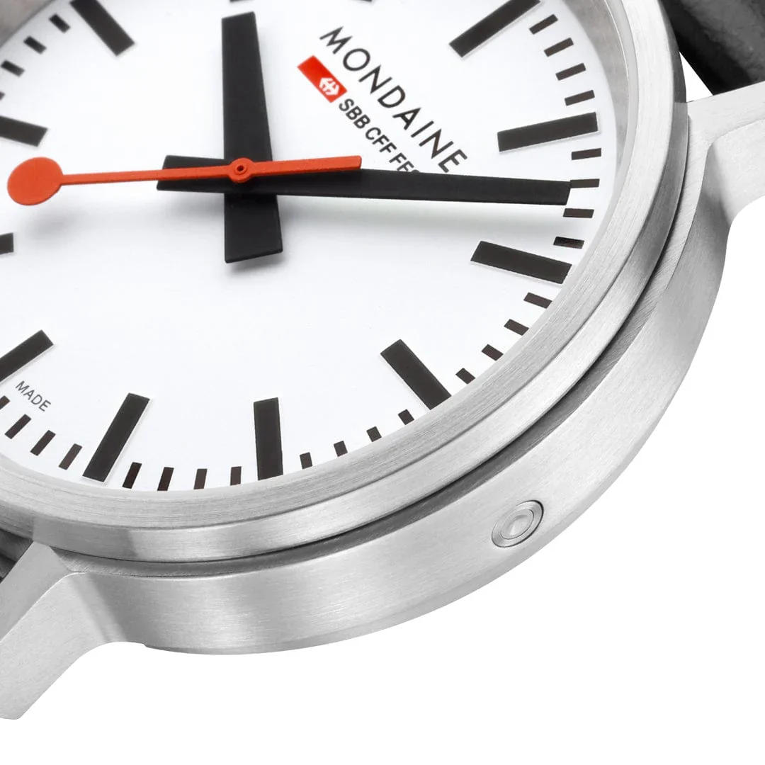 MONDAINE stop2go watch Black Vegan Leather Strap, 41 mm - Image 2
