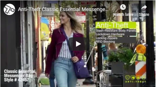 Travelon 42457 Anti-Theft Classic Essential Messenger Bag Purple - Image 2