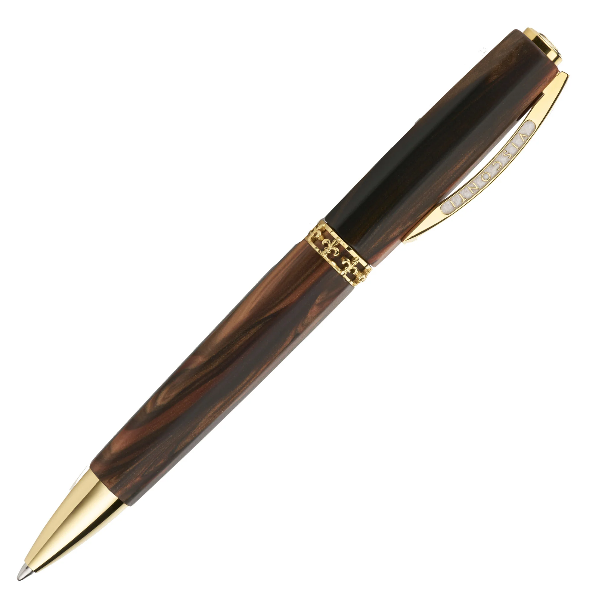 Visconti Medici Briarwood with Yellow Gold Plated Ballpoint  Pen