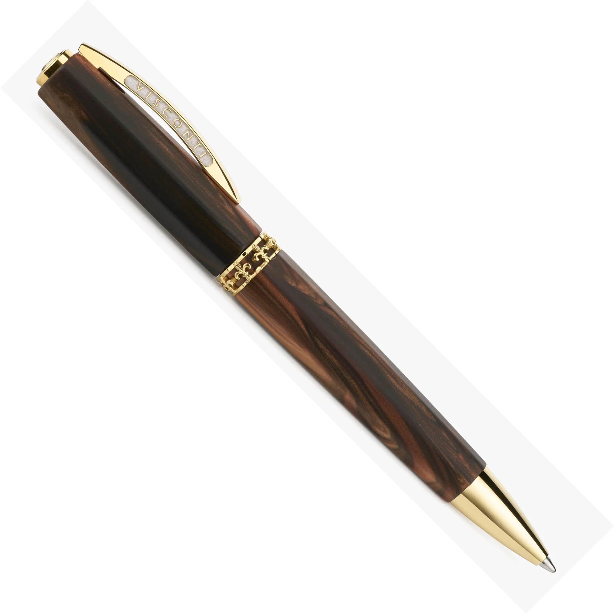 Visconti Medici Briarwood with Yellow Gold Plated Ballpoint  Pen - Image 2