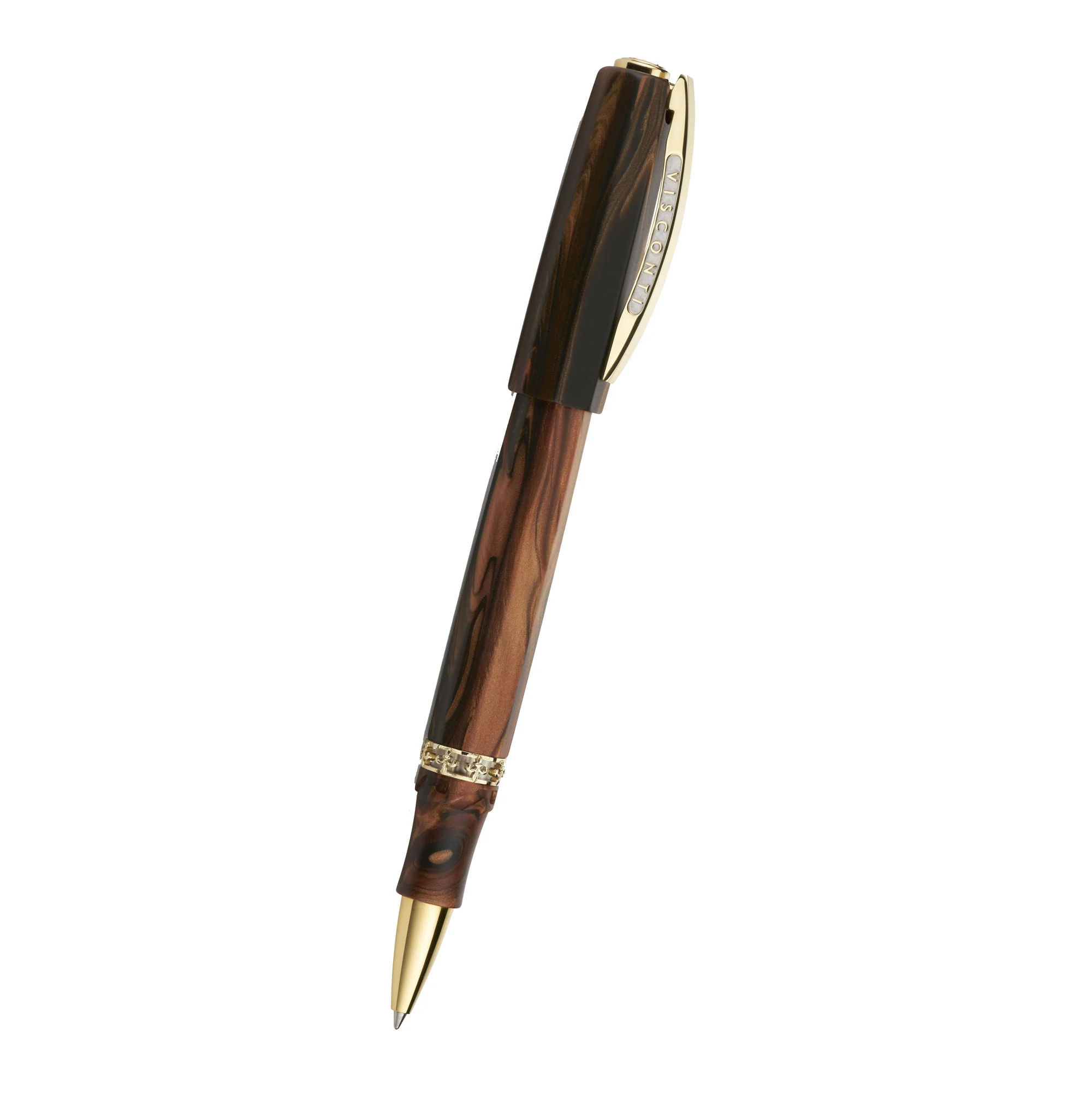 Visconti Medici Briarwood with Yellow Gold Plated Rollerball Pen - Image 3