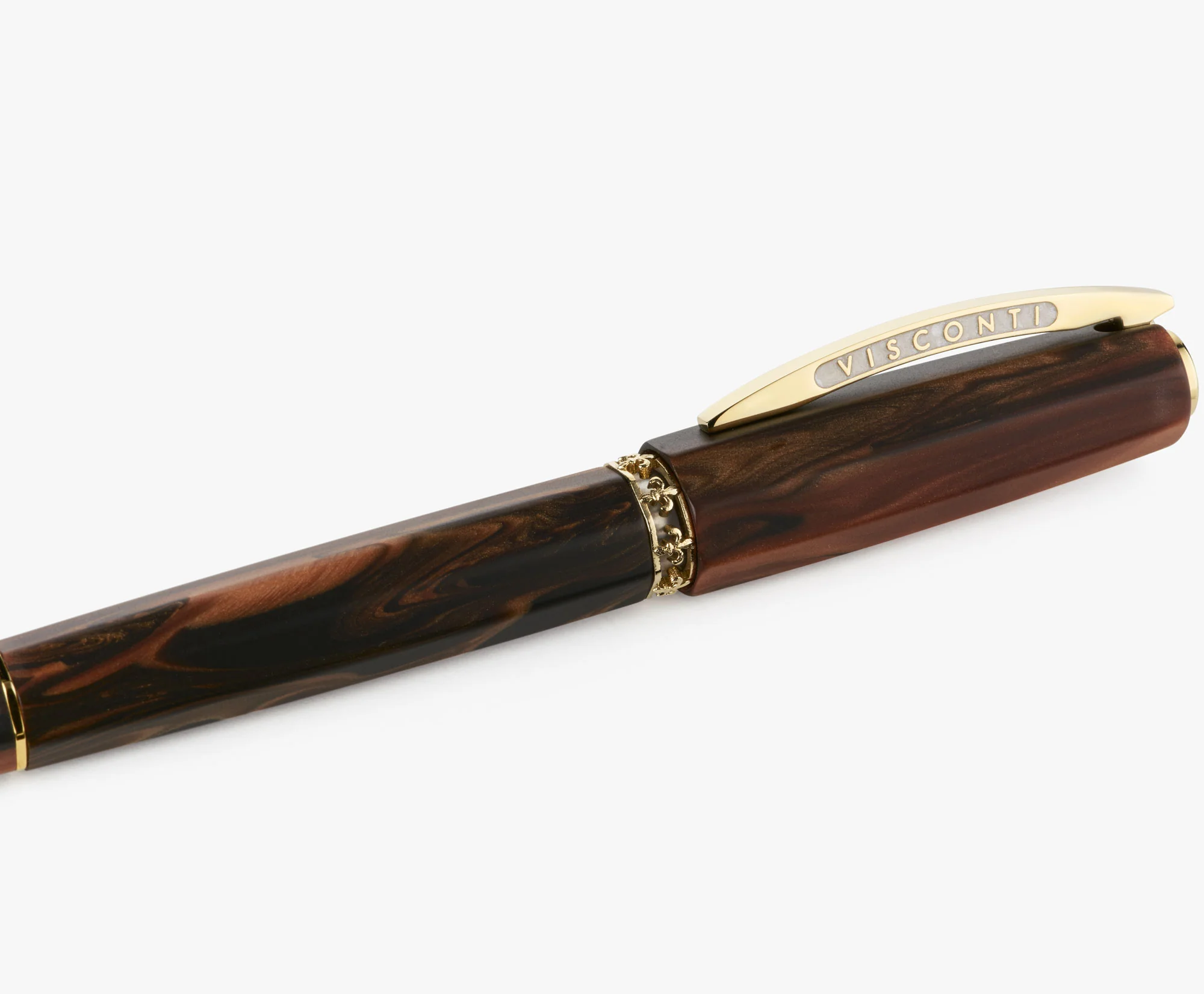 Visconti Medici Briarwood with Yellow Gold Plated Rollerball Pen - Image 5
