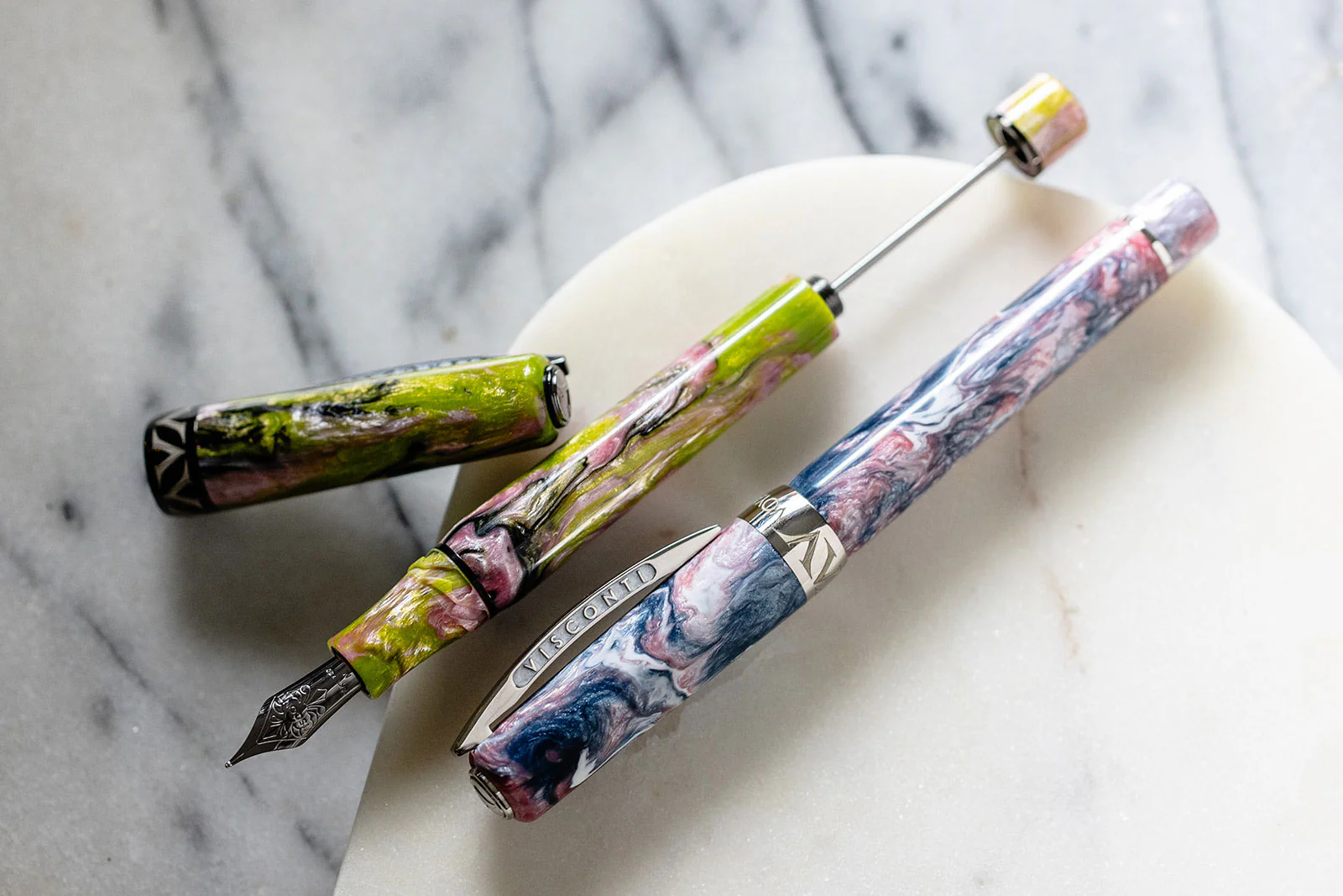 Visconti Voyager Mariposa "Butterfly" Malachite Fountain Pen - Image 2