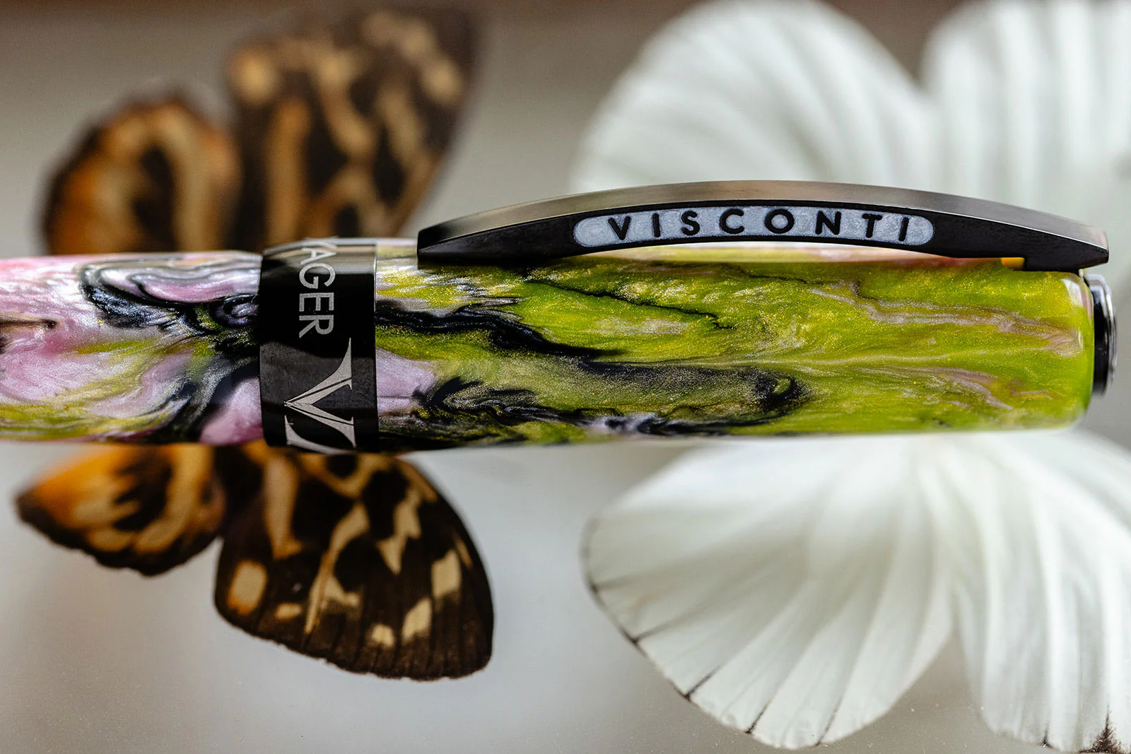 Visconti Voyager Mariposa "Butterfly" Malachite Fountain Pen - Image 5